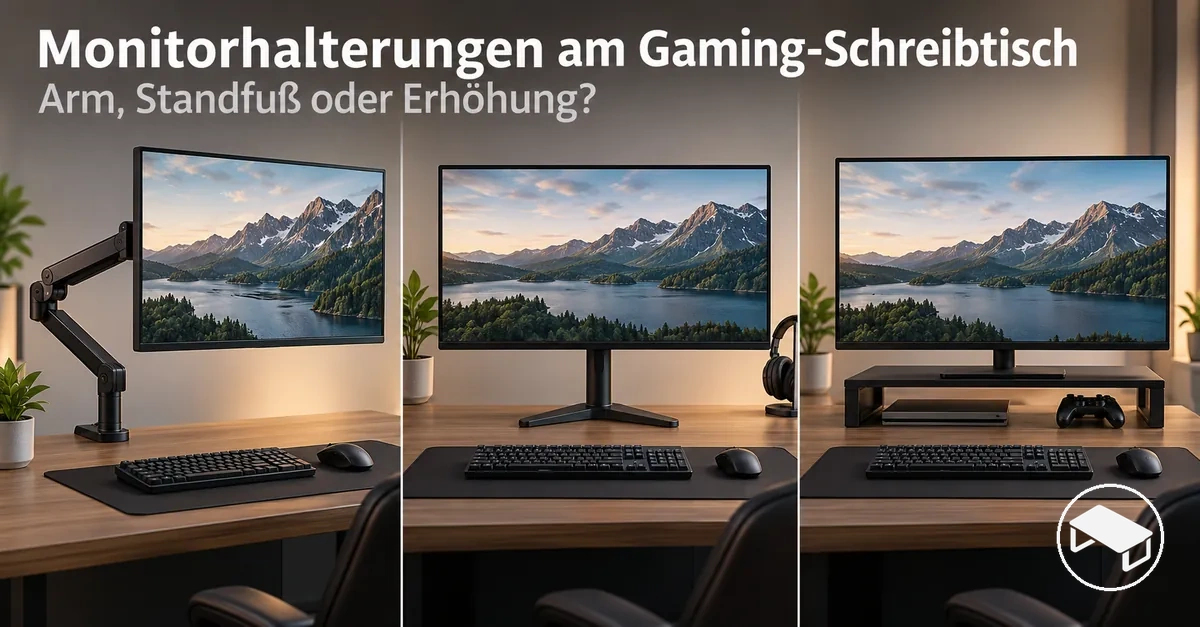 Verschiedene Monitorhalterungen für Gaming-Schreibtische mit verstellbarem Monitorarm, Tischständer und Monitorerhöhung