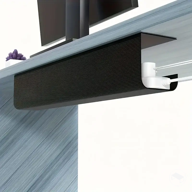 40 cm under-desk cable tray with self-adhesive mounting and no screws