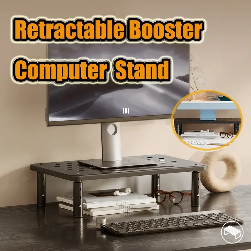 Soporte telescópico ajustable de sobremesa para elevar un monitor de ordenador