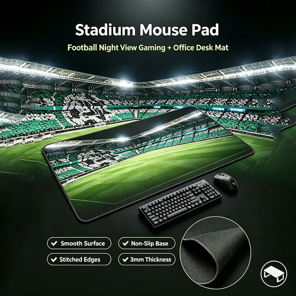 Tapis de souris gaming antidérapant en caoutchouc avec logo d'un club de football