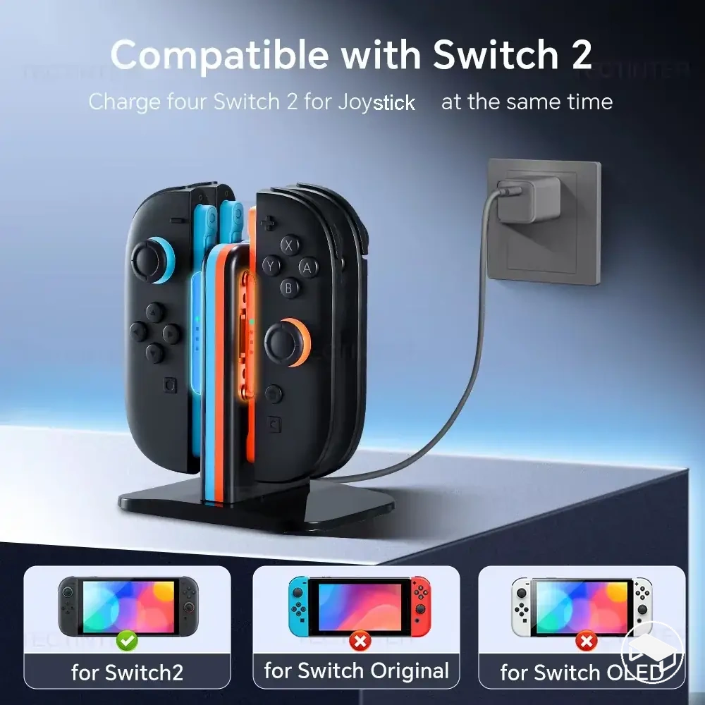 Base de carregamento quatro em um para controles do Switch 2
