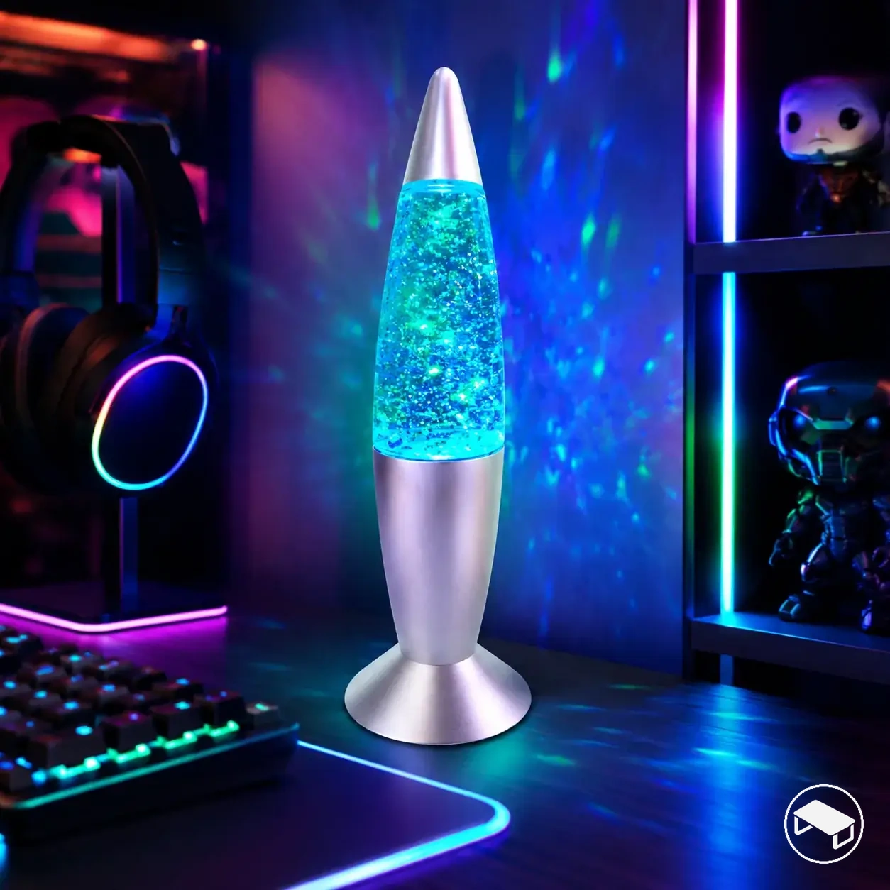 USB ile çalışan, renk değiştiren RGB ışıklı roket biçimli masa lambası